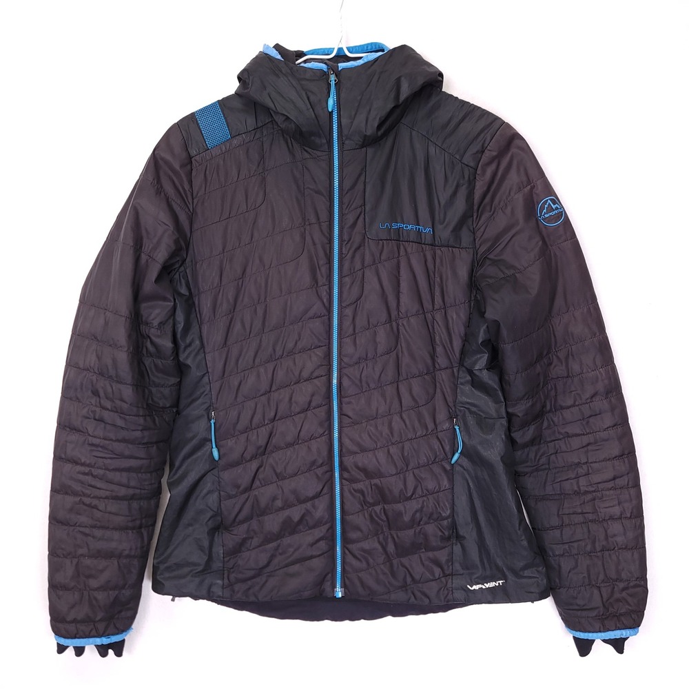 La Sportiva Misty Primaloft Puffer Jacket Medium‎ Black Blue Vapovent Hooded
